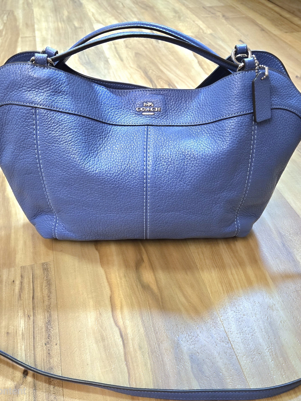 COACH Small Lexy Shoulder Bag Blue Pebble Leather Crossbody F28992 Authentic